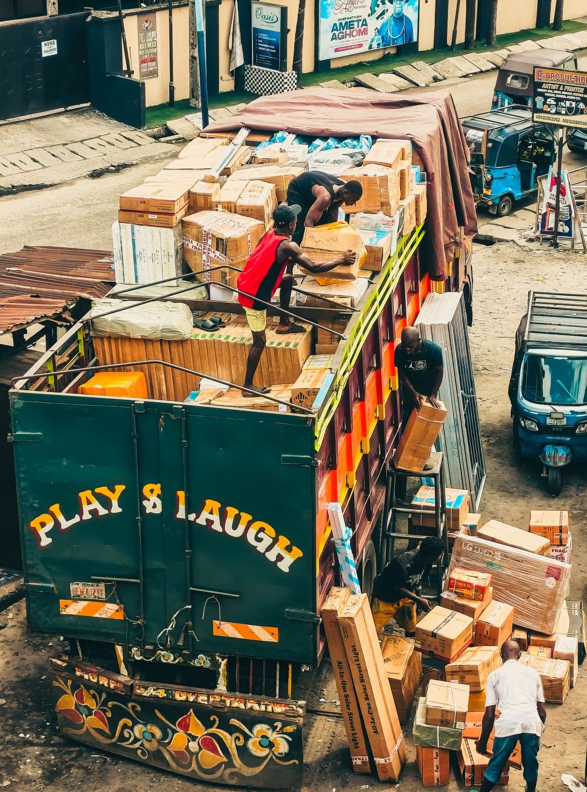 Transportation and logistics on a Nigerian road